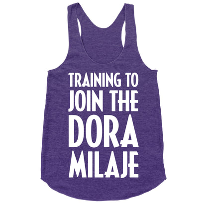 Training To Join The Dora Milaje Racerback Tank