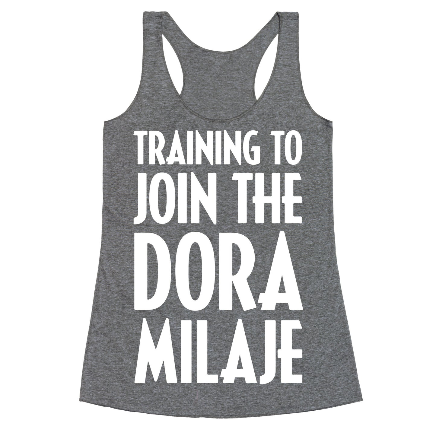 Training To Join The Dora Milaje Racerback Tank