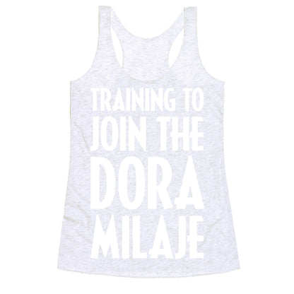 Training To Join The Dora Milaje Racerback Tank