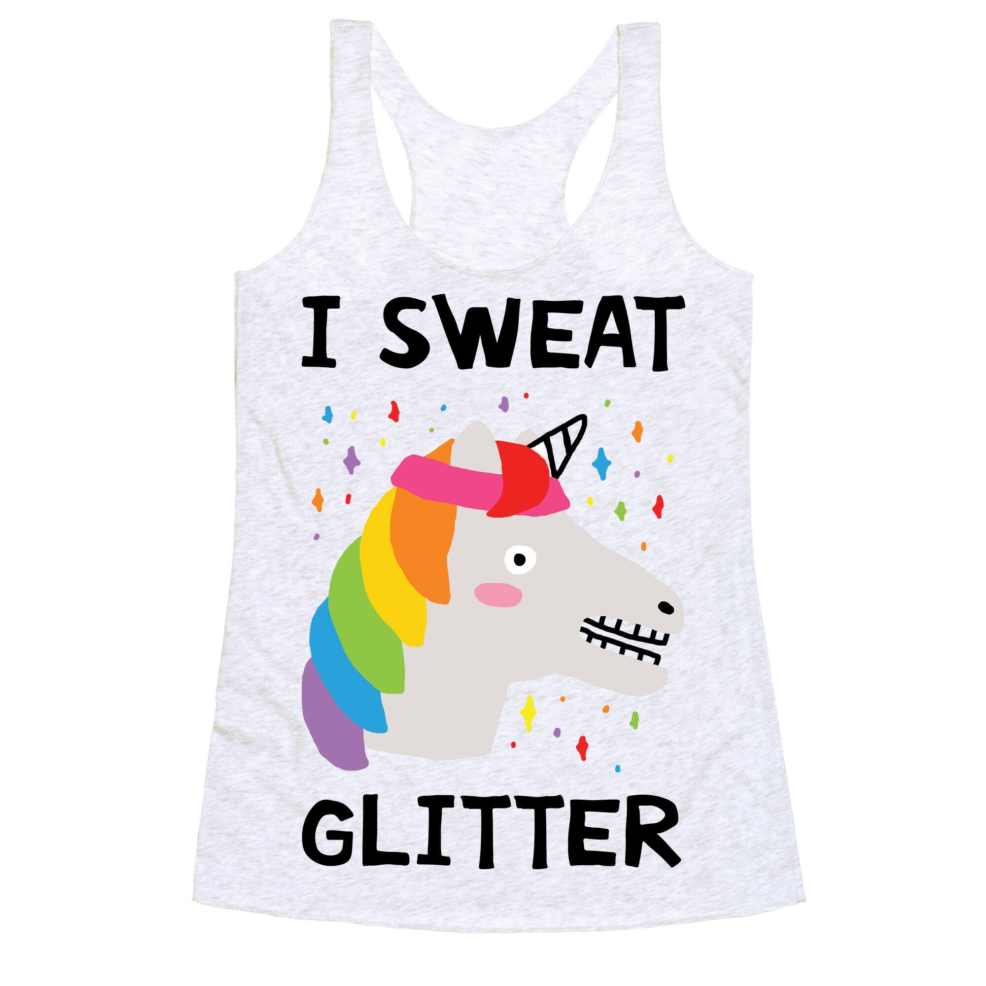 I Sweat Glitter Unicorn Racerback Tank