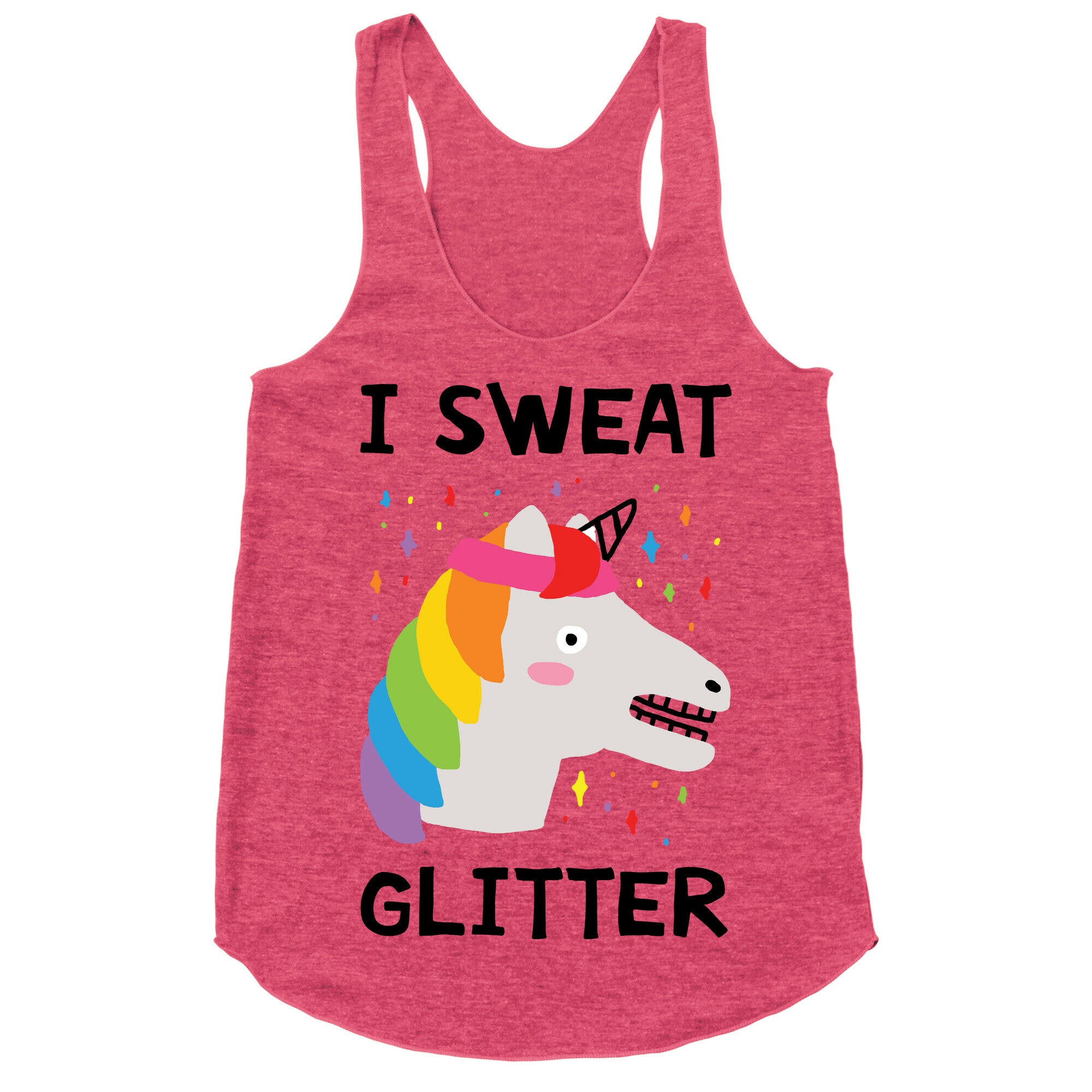 I Sweat Glitter Unicorn Racerback Tank