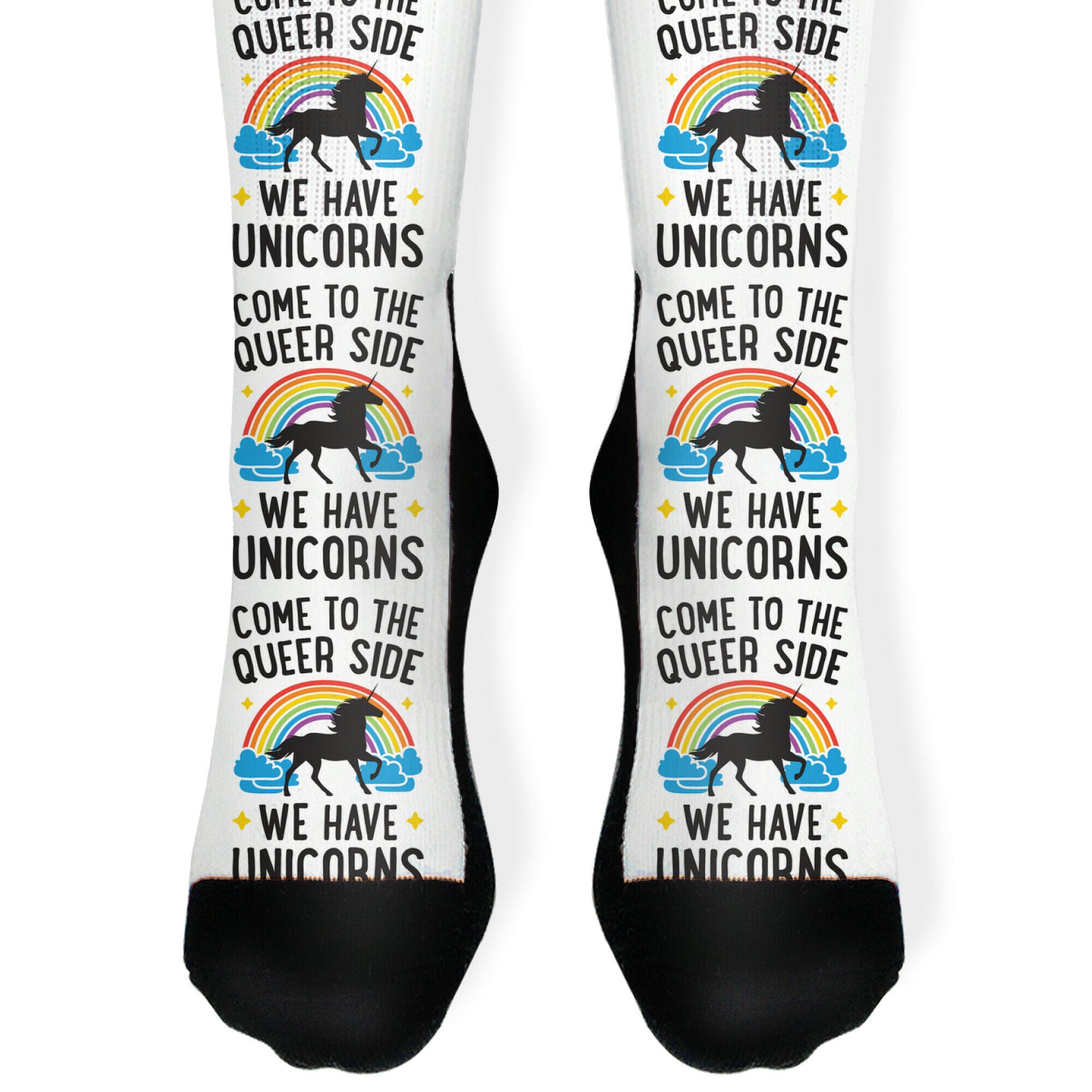 Come To The Queer Side We Have Unicorns Socks