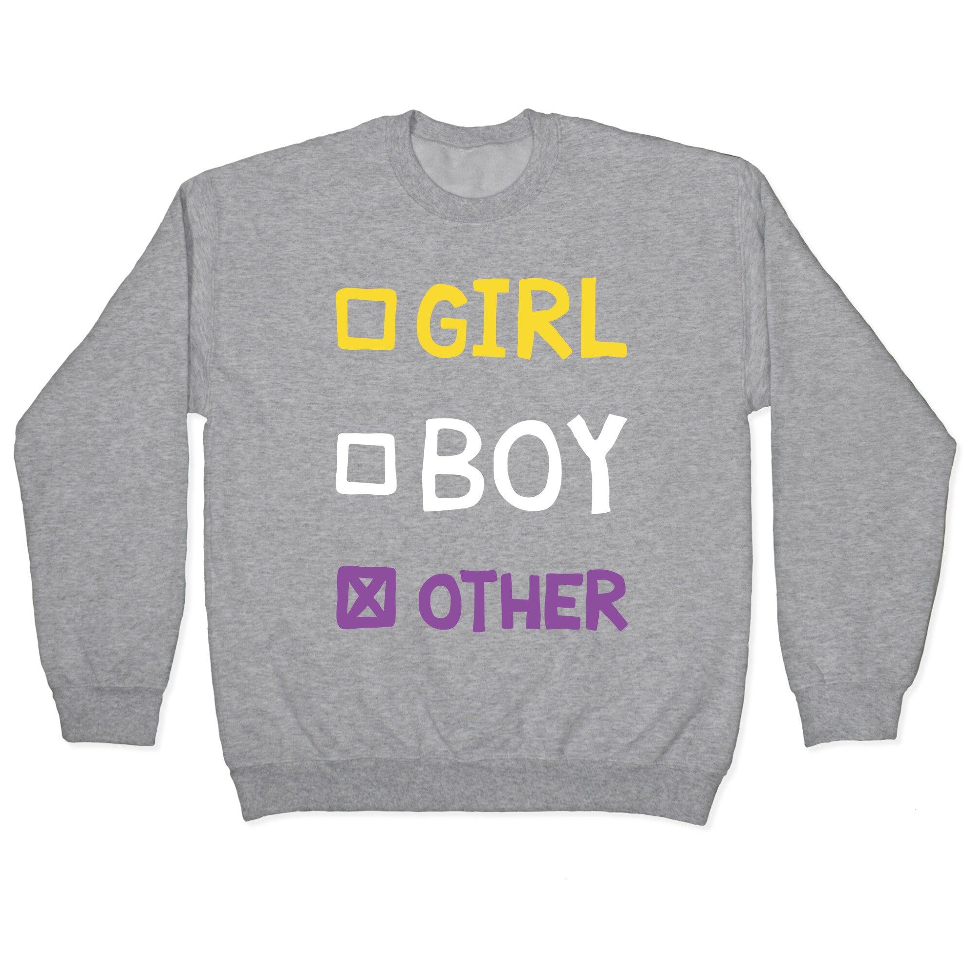 Non-Binary Gender Checklist Crewneck Sweatshirt