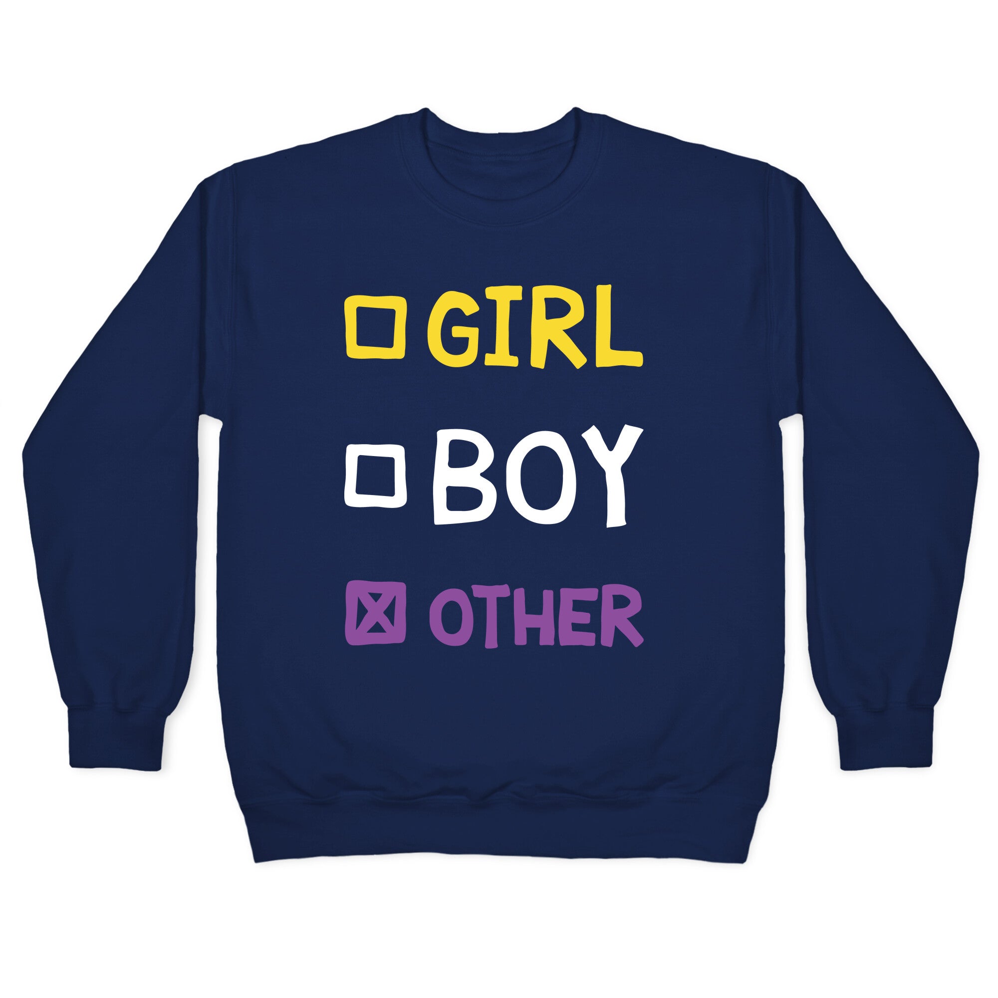 Non-Binary Gender Checklist Crewneck Sweatshirt