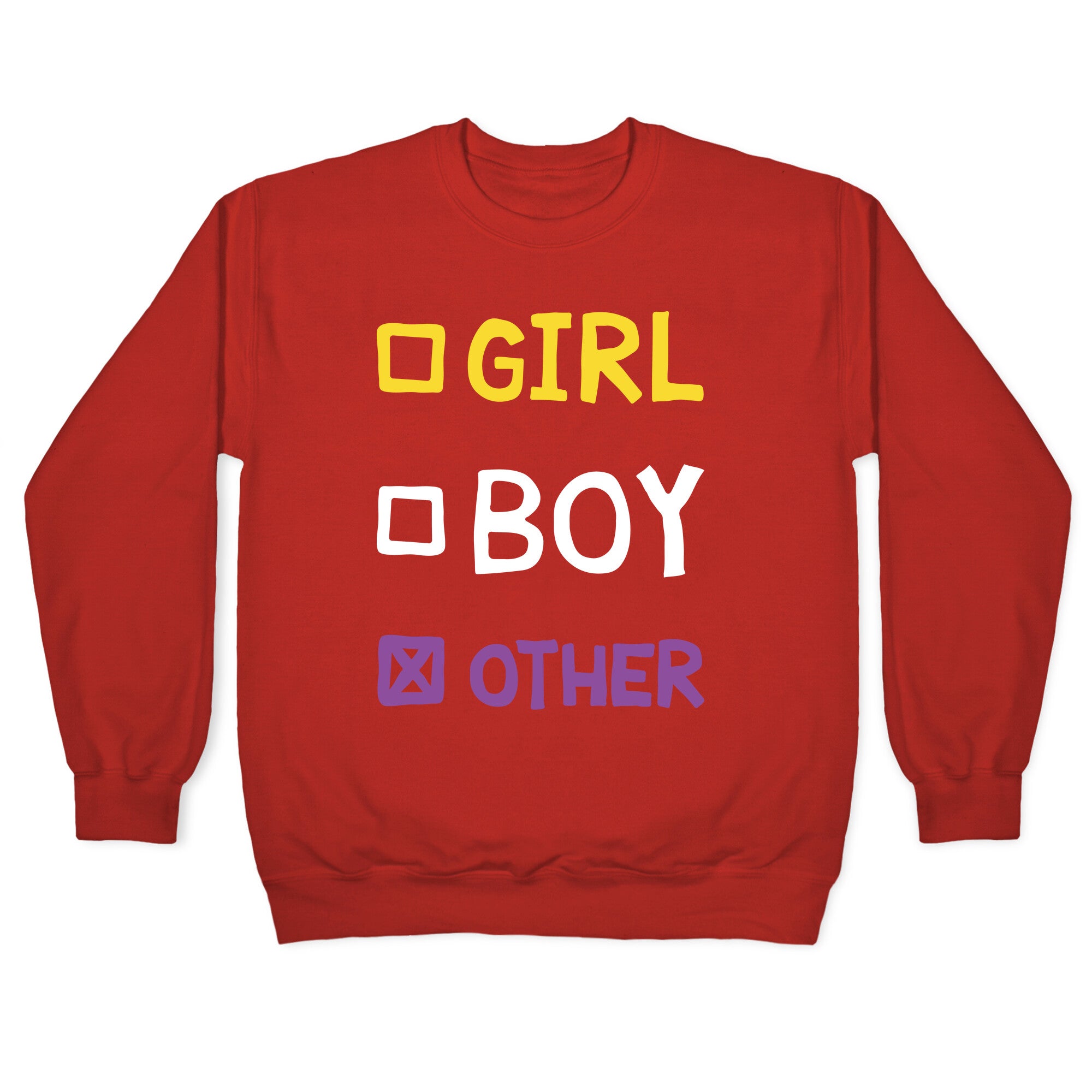 Non-Binary Gender Checklist Crewneck Sweatshirt