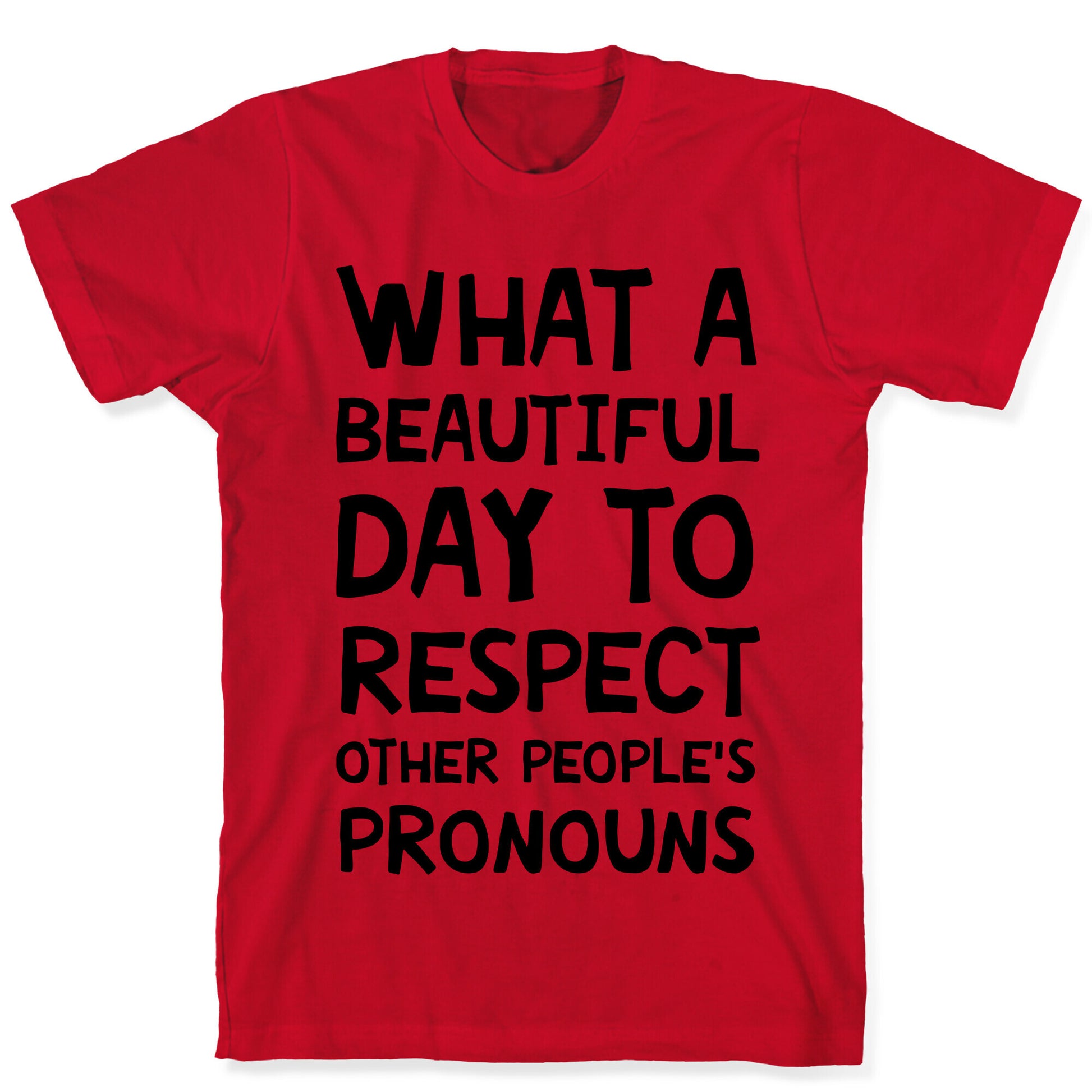 What A Beautiful Day To Respect Other People's Pronouns T-Shirt