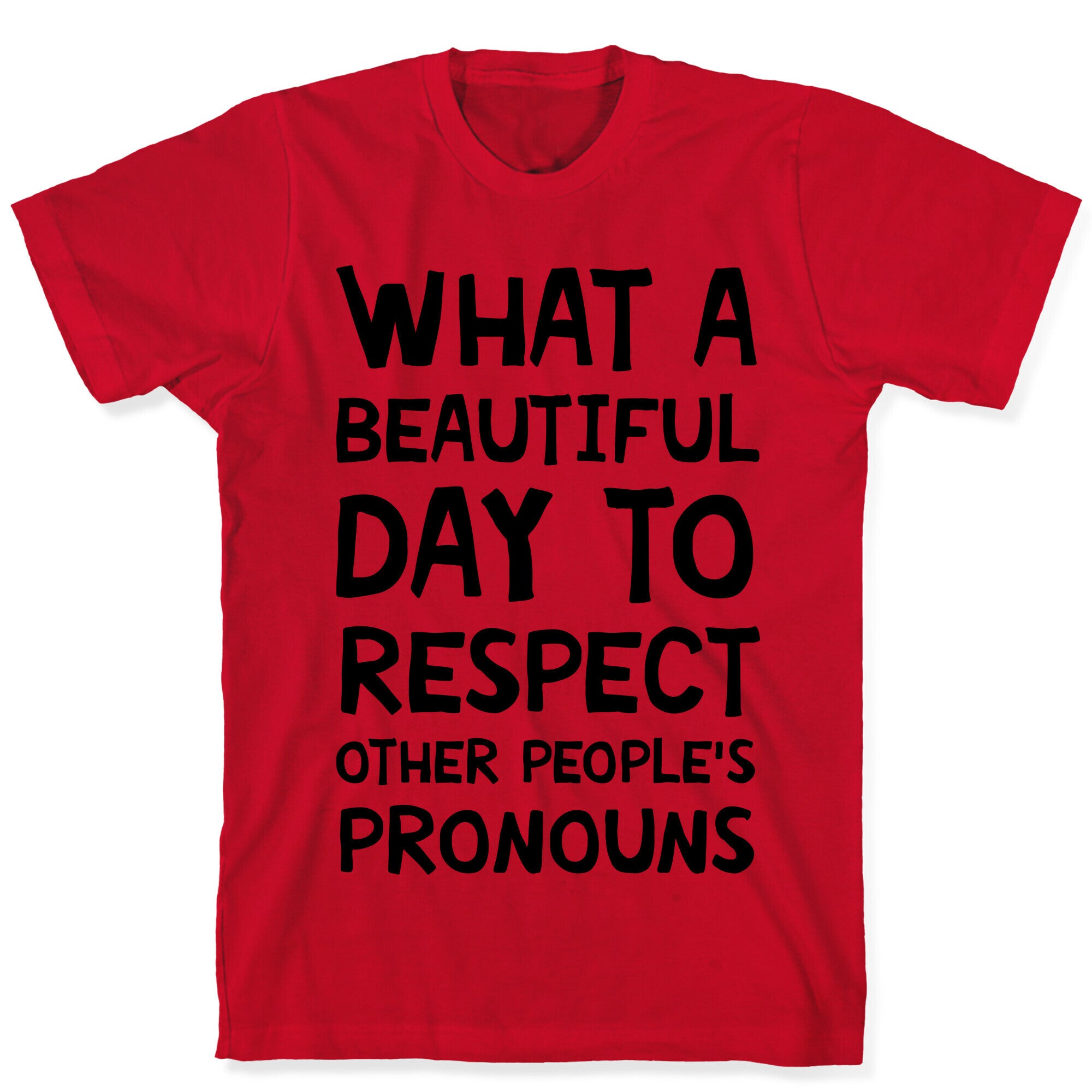 What A Beautiful Day To Respect Other People's Pronouns T-Shirt