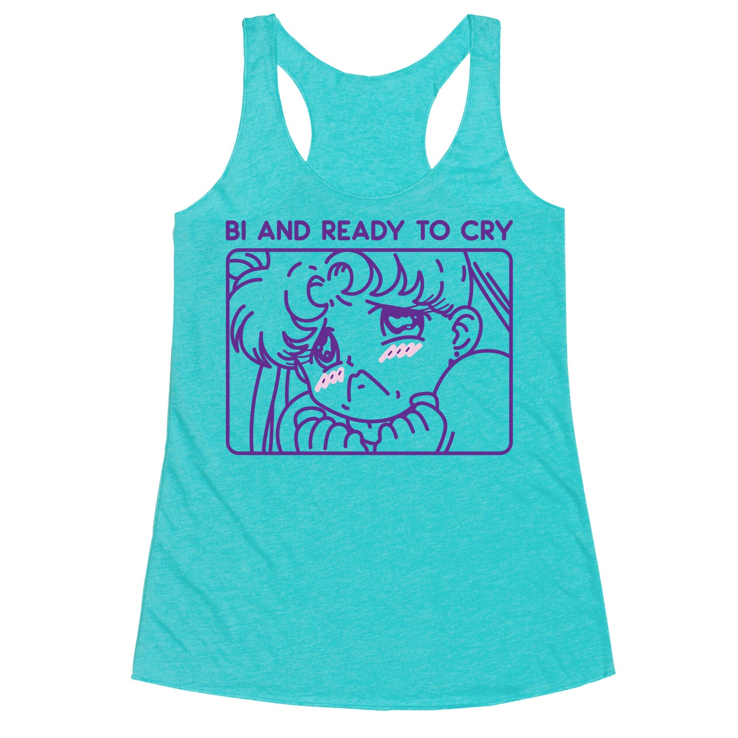 Bi And Ready To Cry Sailor Racerback Tank