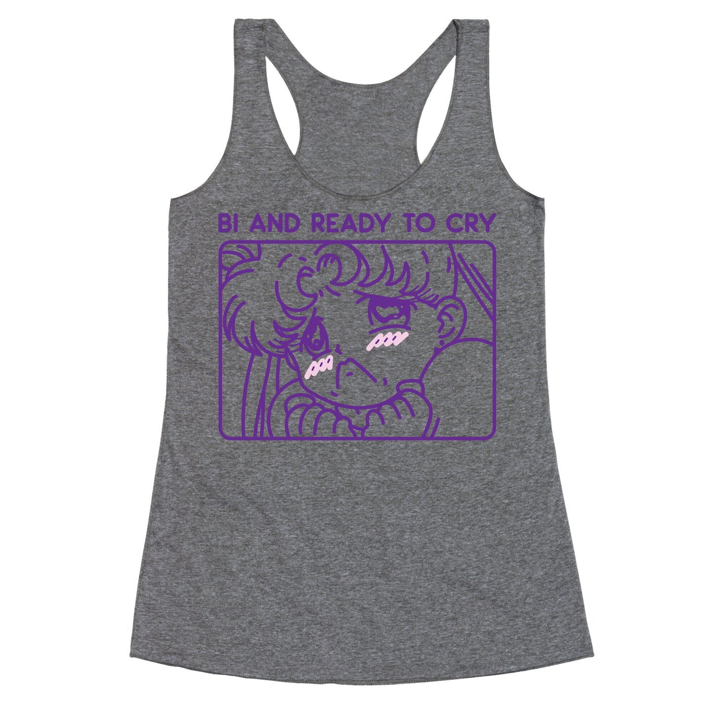 Bi And Ready To Cry Sailor Racerback Tank