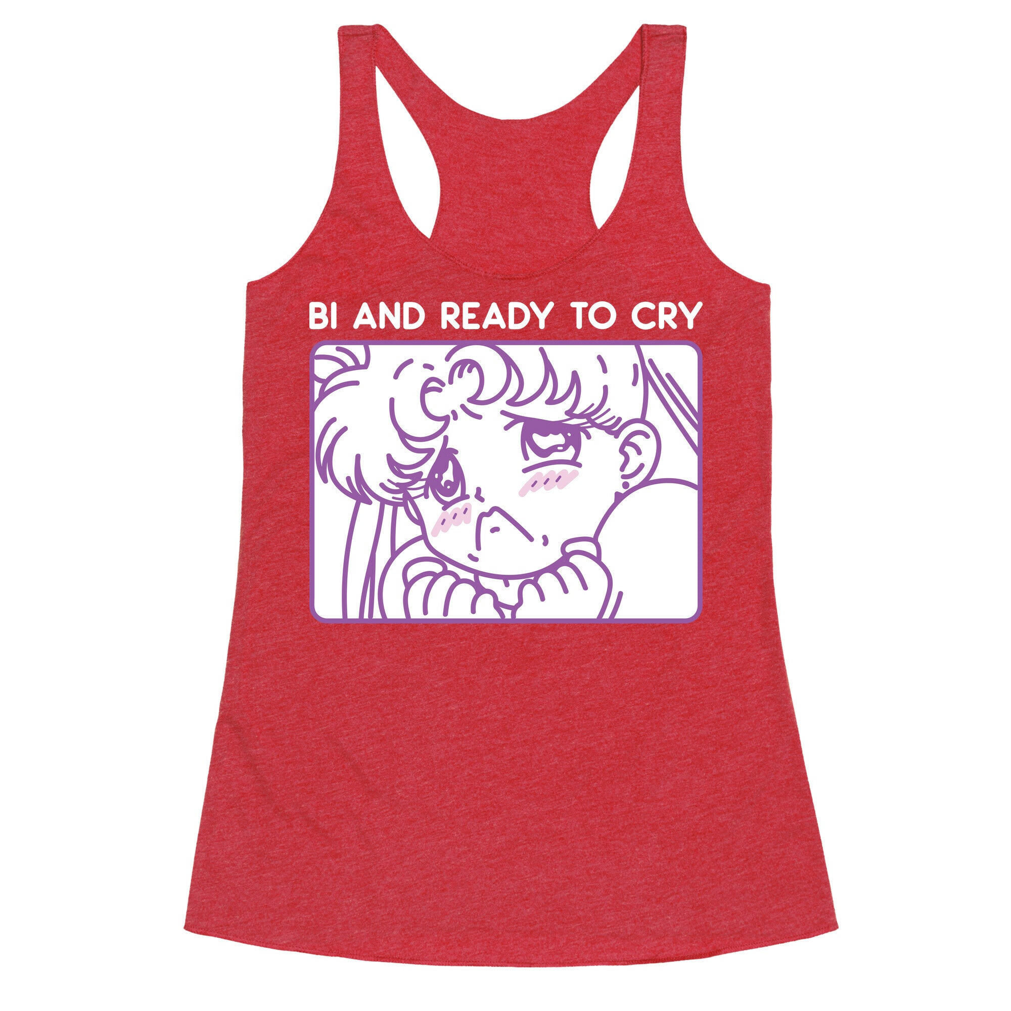 Bi And Ready To Cry Sailor Racerback Tank