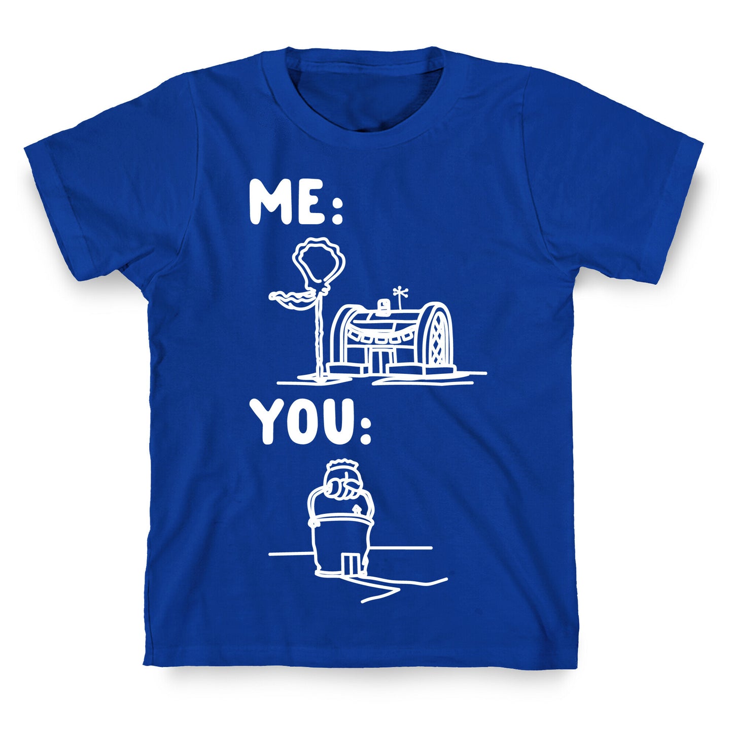 Me Vs. You Crust Chum Meme Parody White Print T-Shirt