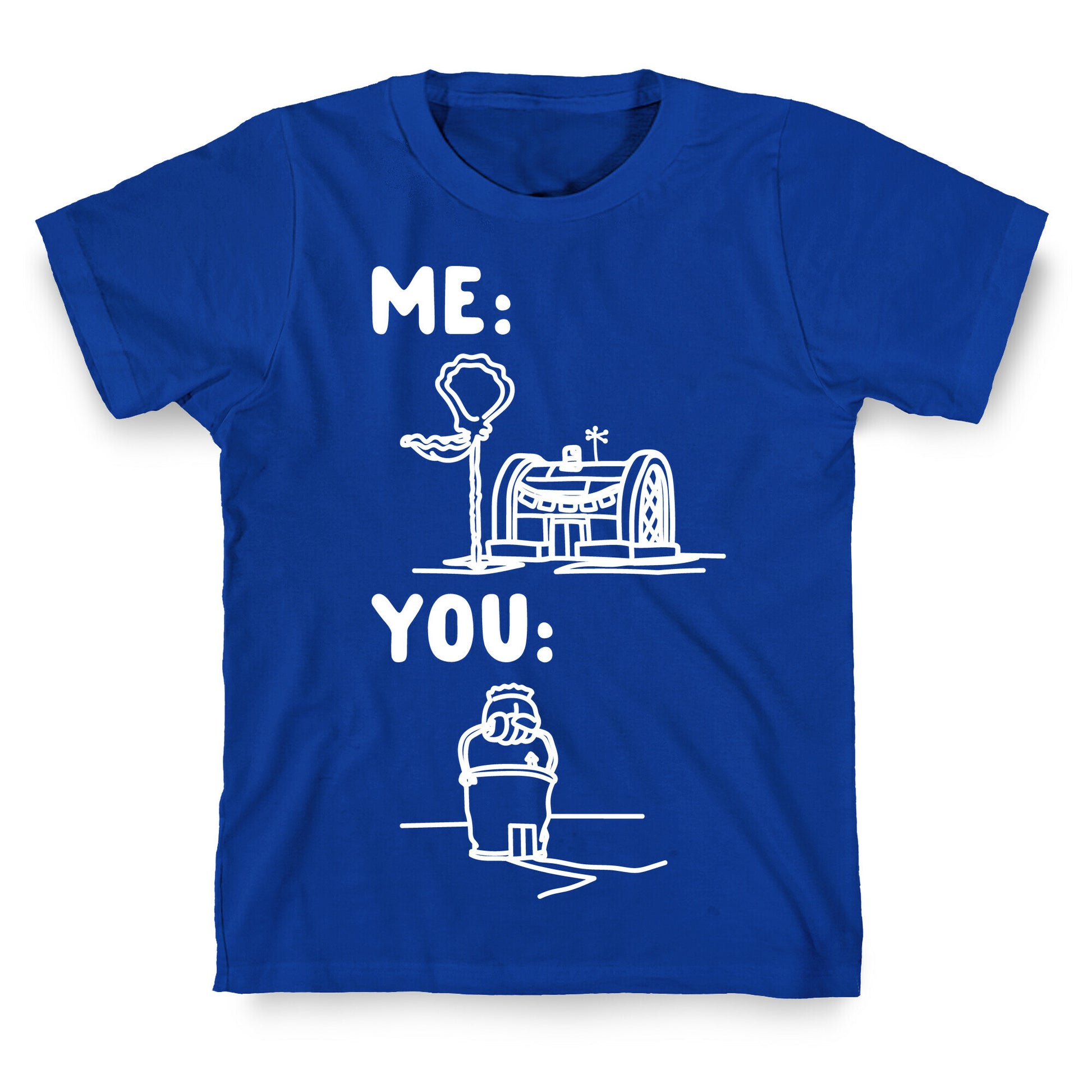 Me Vs. You Crust Chum Meme Parody White Print T-Shirt