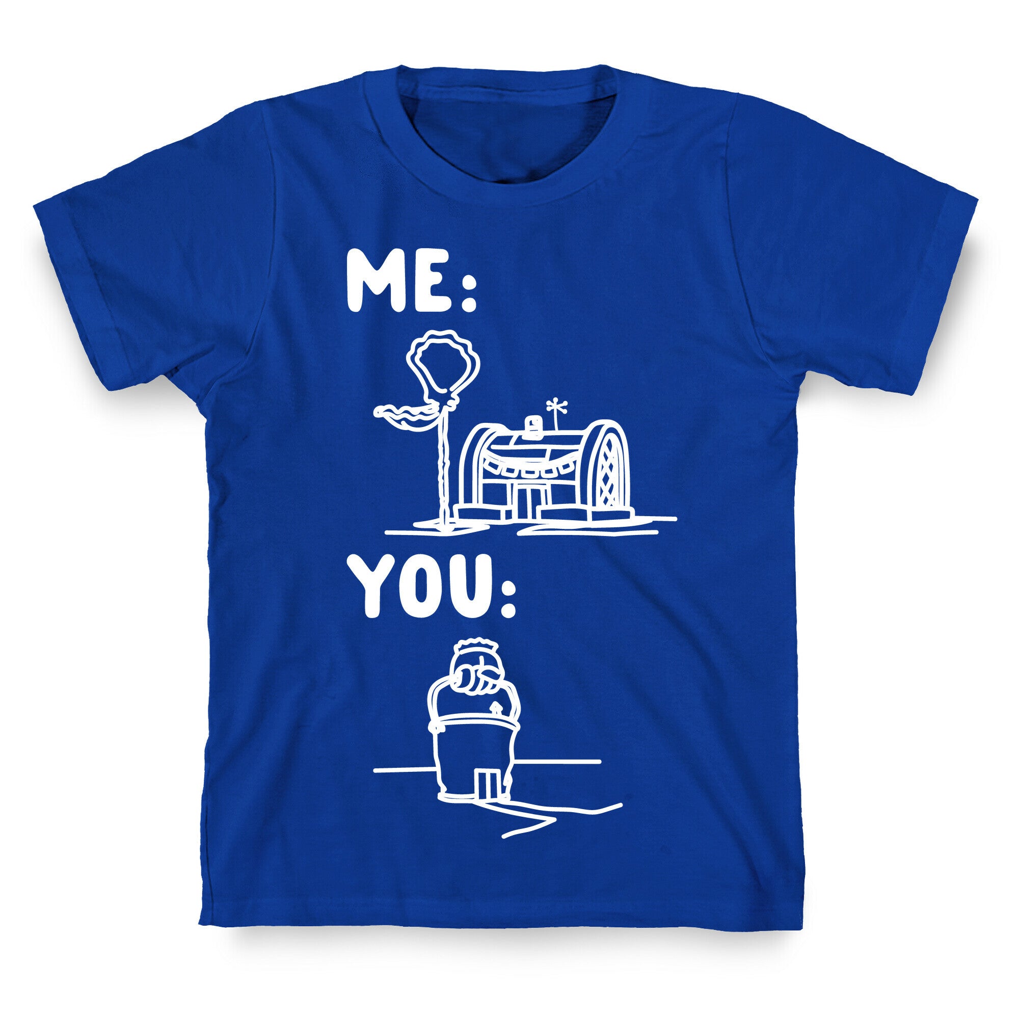 Me Vs. You Crust Chum Meme Parody White Print T-Shirt