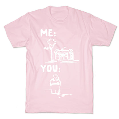 Me Vs. You Crust Chum Meme Parody White Print T-Shirt
