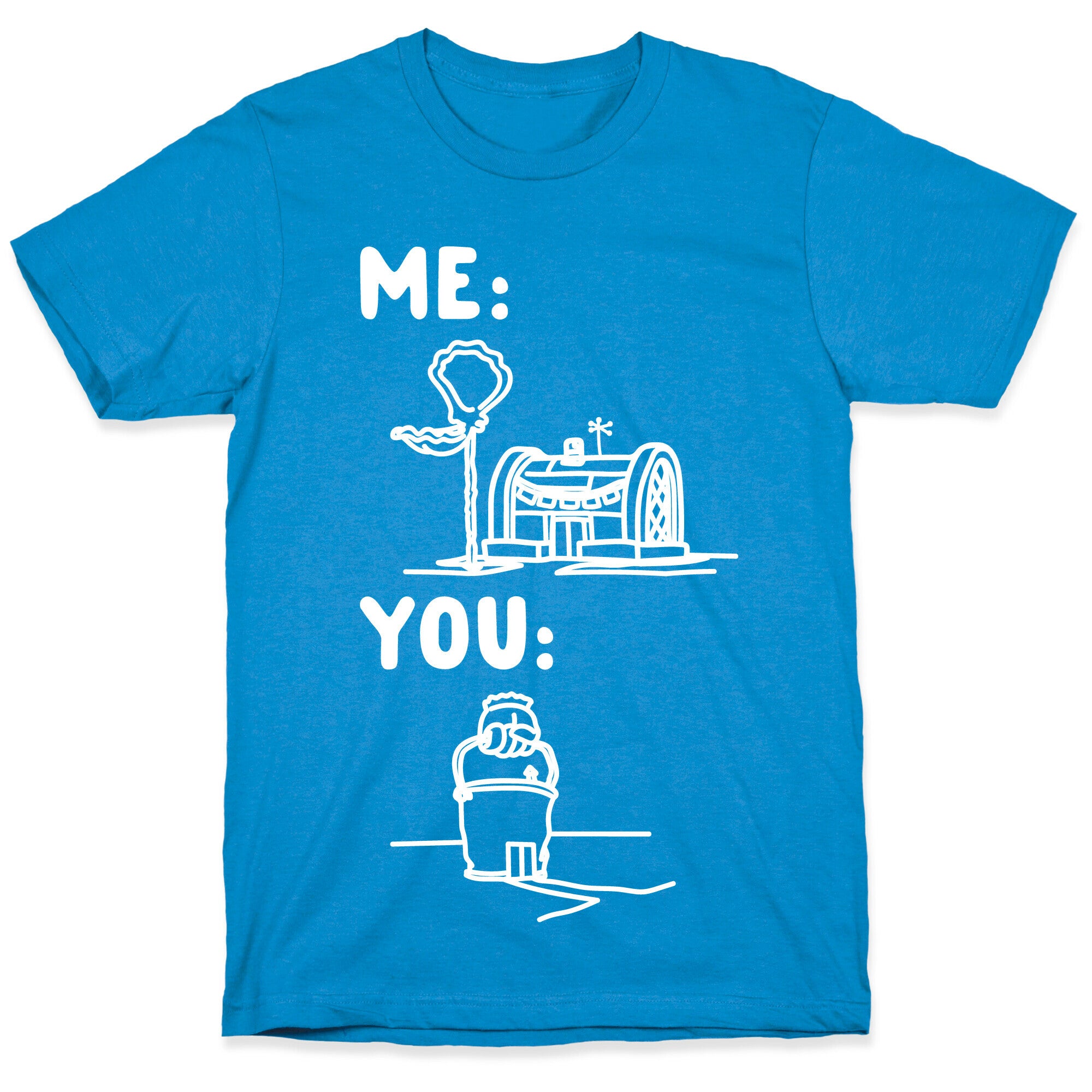 Me Vs. You Crust Chum Meme Parody White Print T-Shirt