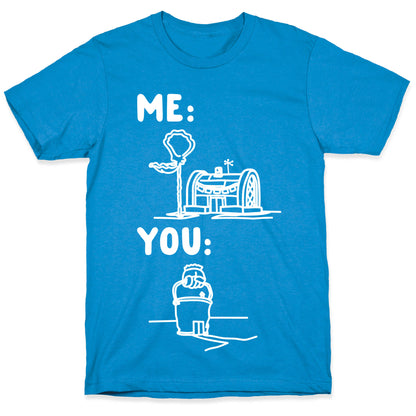 Me Vs. You Crust Chum Meme Parody White Print T-Shirt