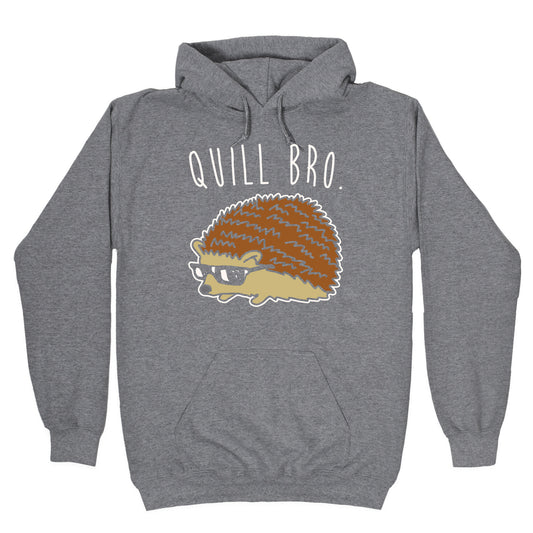 Quill Bro White Print Hoodie