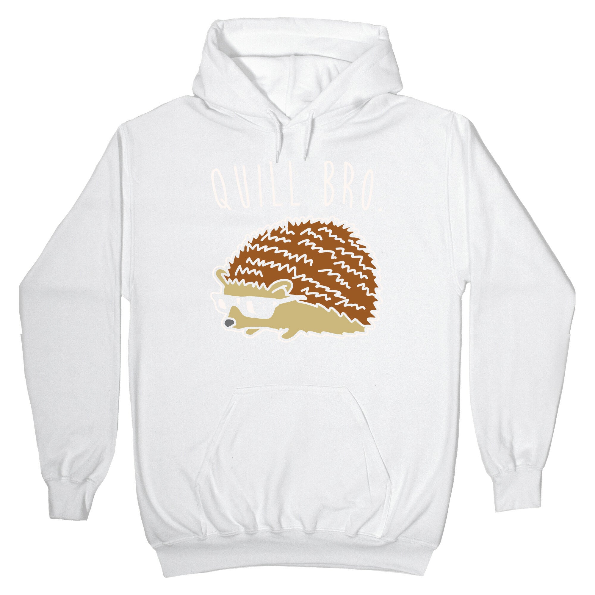 Quill Bro White Print Hoodie