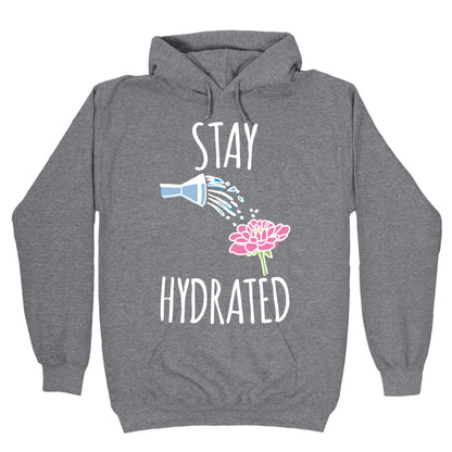 Stay Hydrated White Print Hoodie