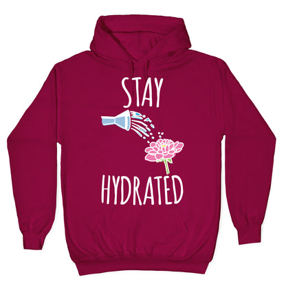 Stay Hydrated White Print Hoodie