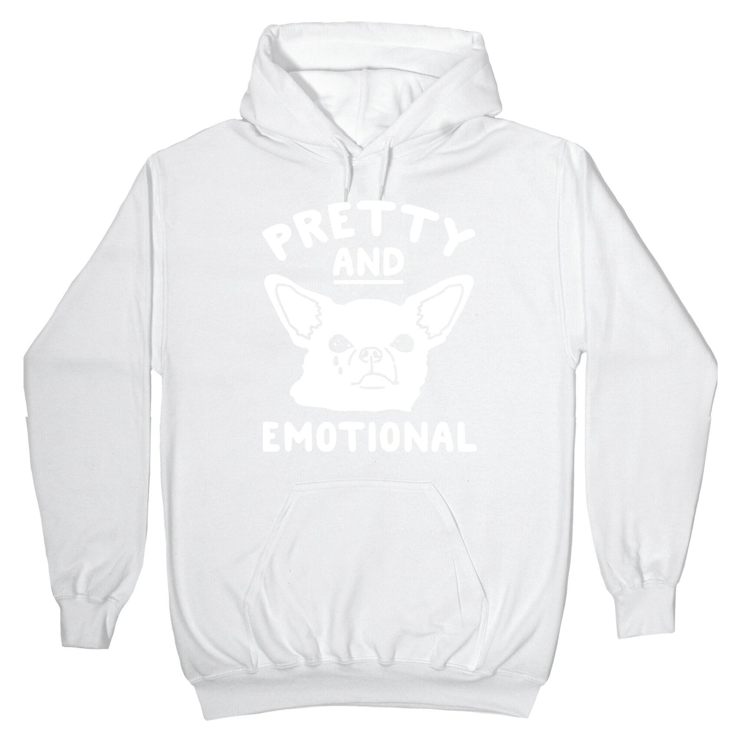 Pretty and Emotional White Print Hoodie