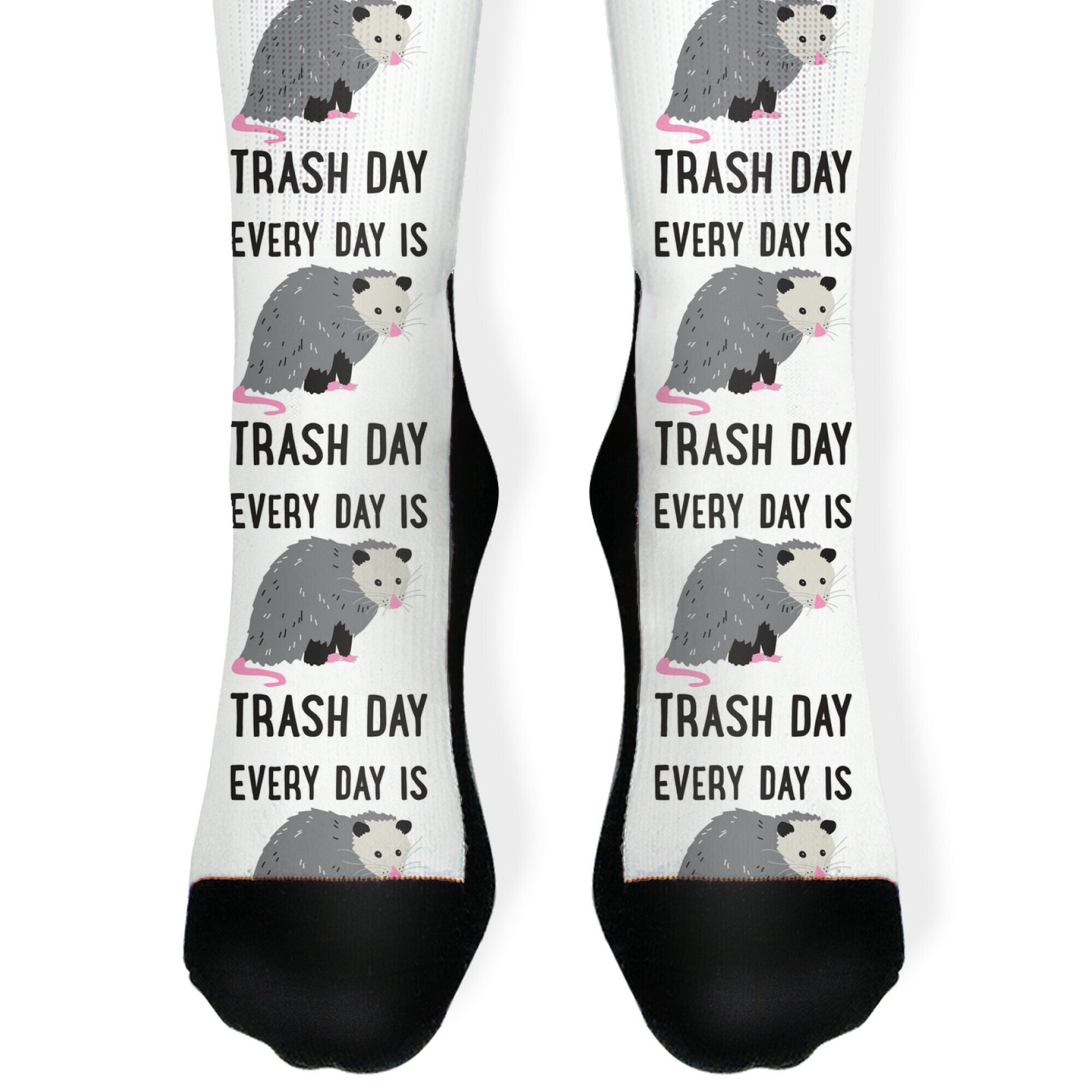 Every Day Is Trash Day Opossum Socks