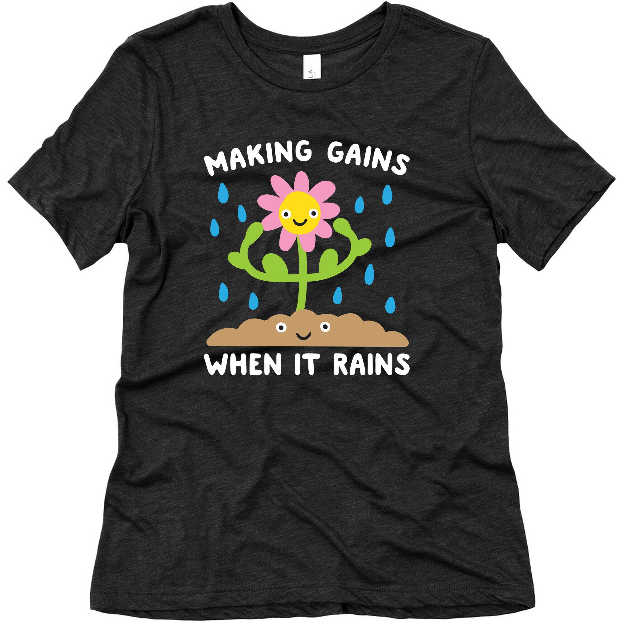 Making Gains When It Rains Flower Women's Triblend Tee