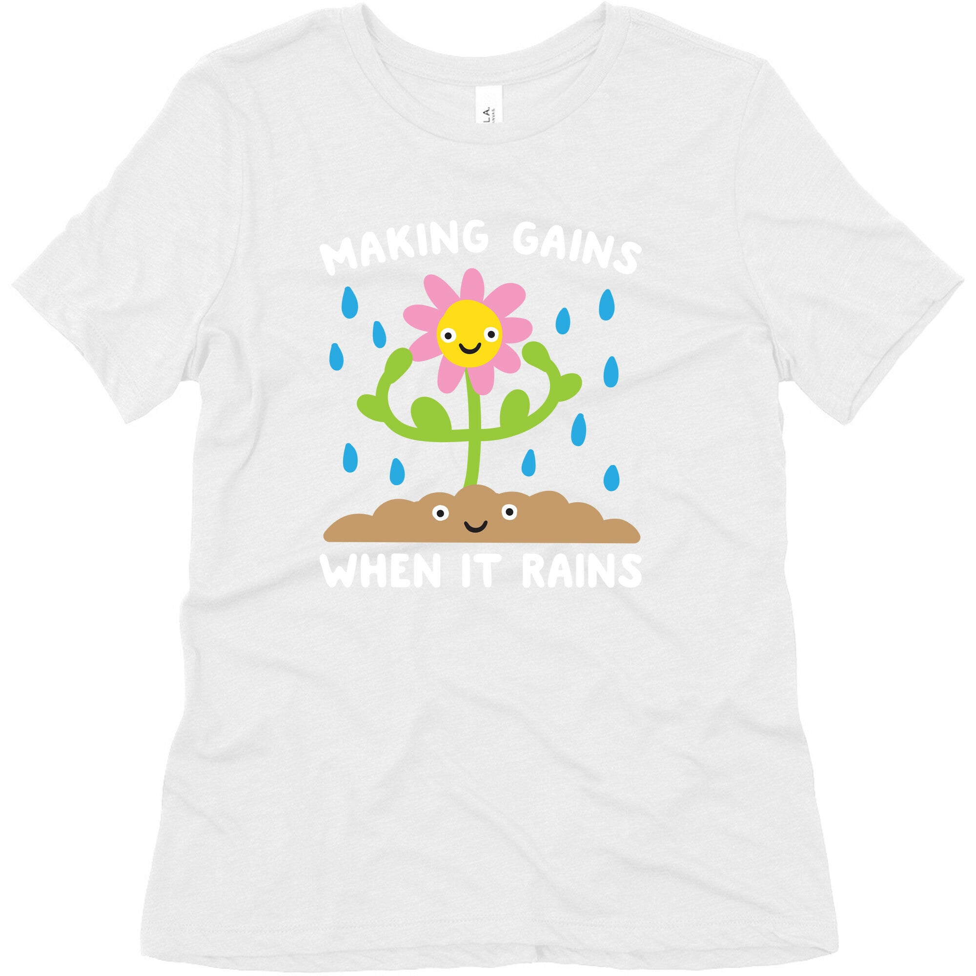 Making Gains When It Rains Flower Women's Triblend Tee