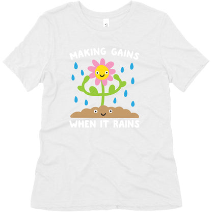 Making Gains When It Rains Flower Women's Triblend Tee