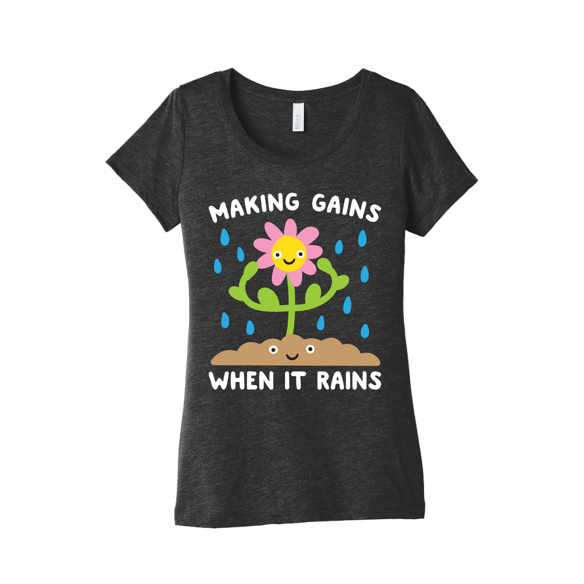 Making Gains When It Rains Flower Women's Triblend Tee