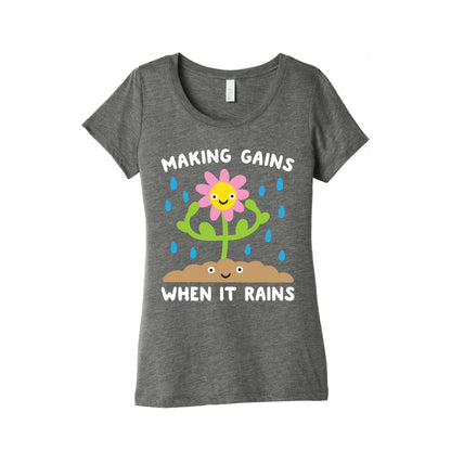 Making Gains When It Rains Flower Women's Triblend Tee