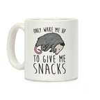 Only Wake Me Up To Give Me Snacks Opossum Coffee Mug