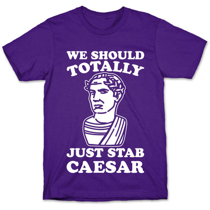 We Should Totally Just Stab Caesar Mean Girls Parody White Print T-Shirt