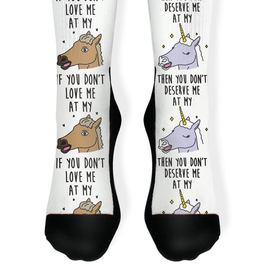 If You Don't Love Me At My Horse Then You Don't Deserve Me At My Unicorn Socks