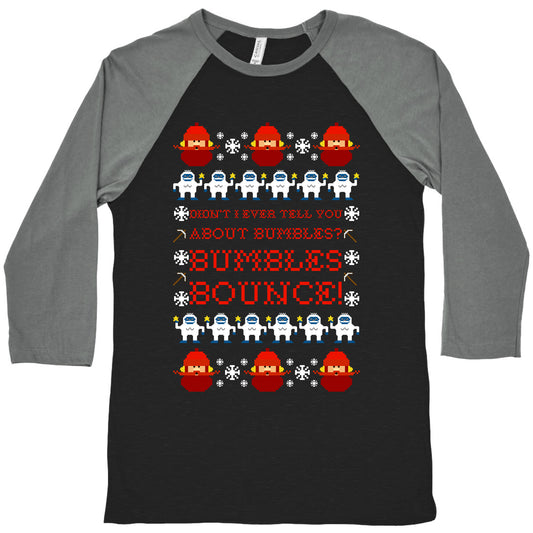 Yukon Cornelius and Bumble Ugly Sweater Baseball Tee