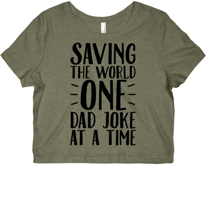 Saving The World One Dad Joke At A Time Graphic Baby Tee