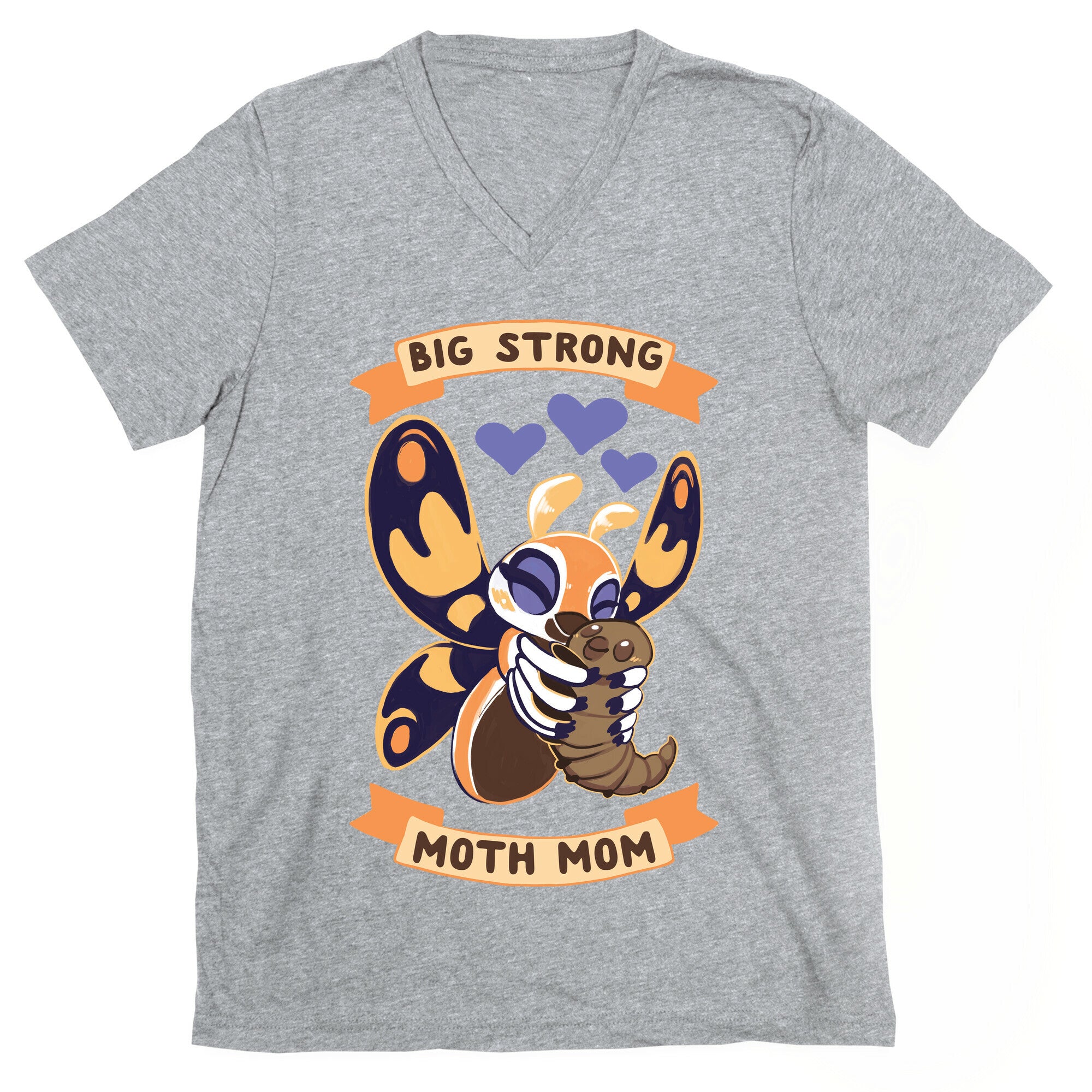 Big Strong Moth Mom Mothra V-Neck