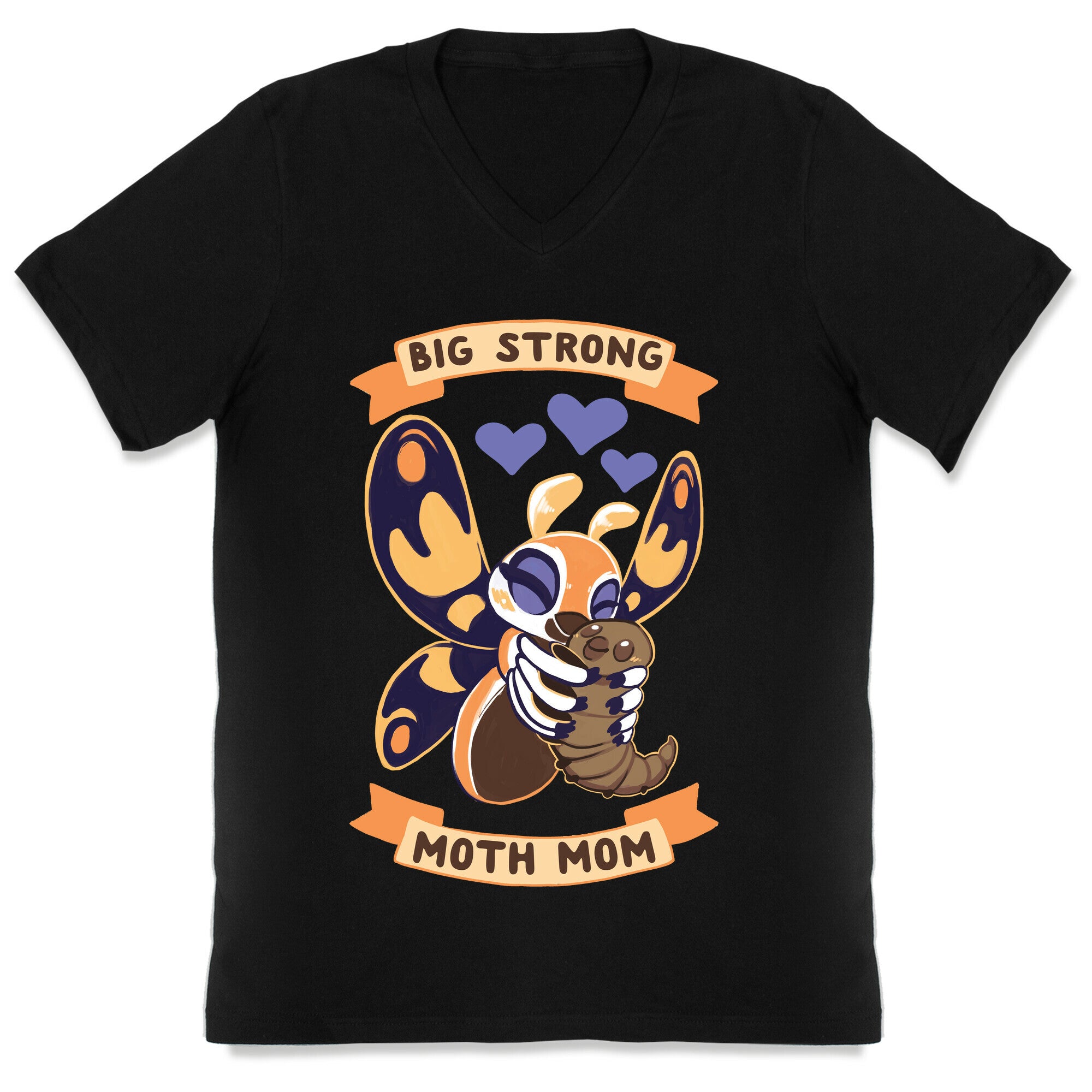 Big Strong Moth Mom Mothra V-Neck