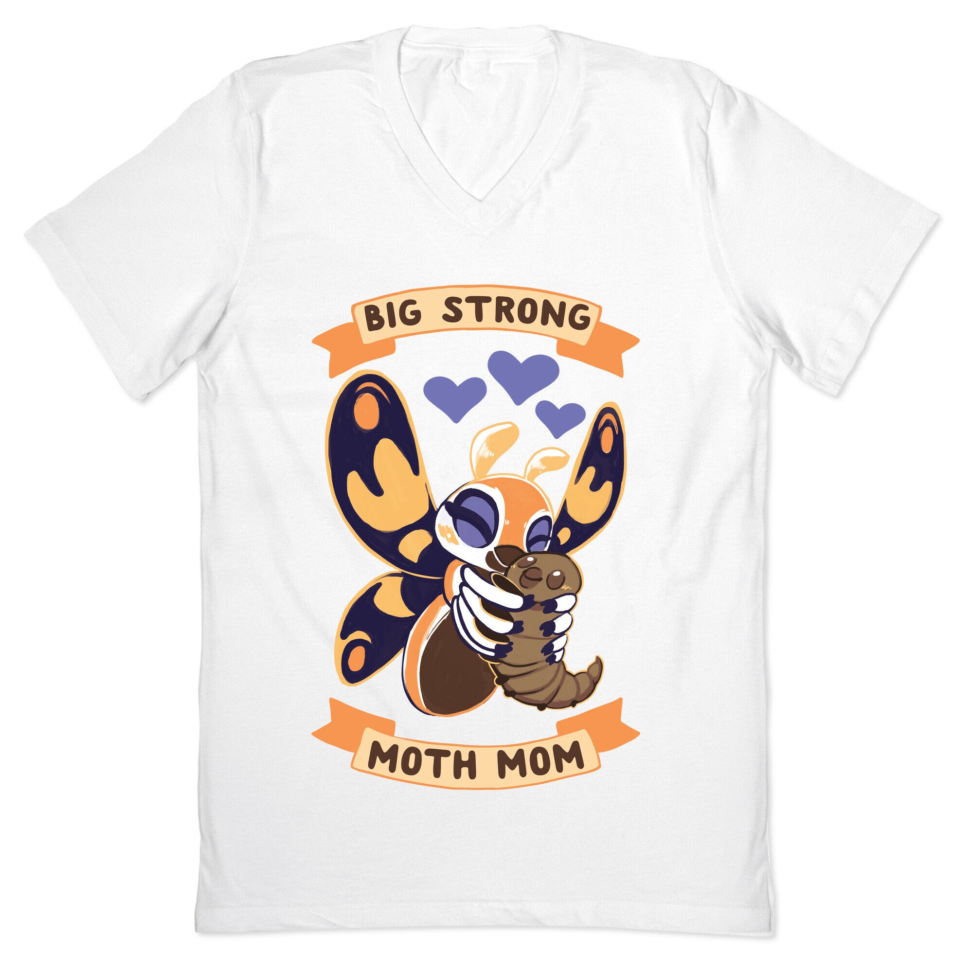 Big Strong Moth Mom Mothra V-Neck