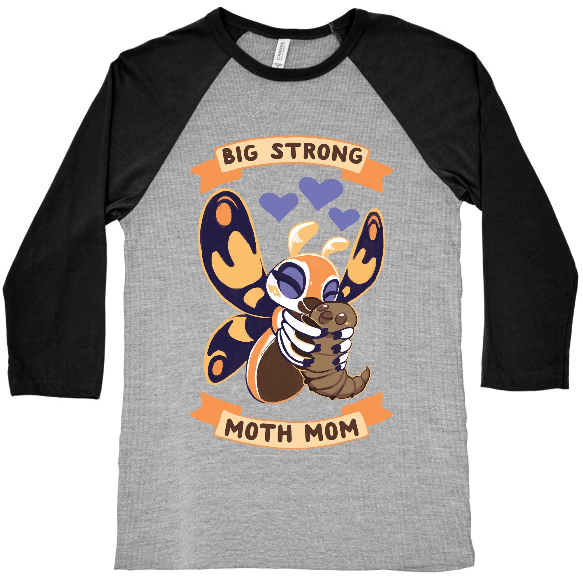 Big Strong Moth Mom Mothra Baseball Tee