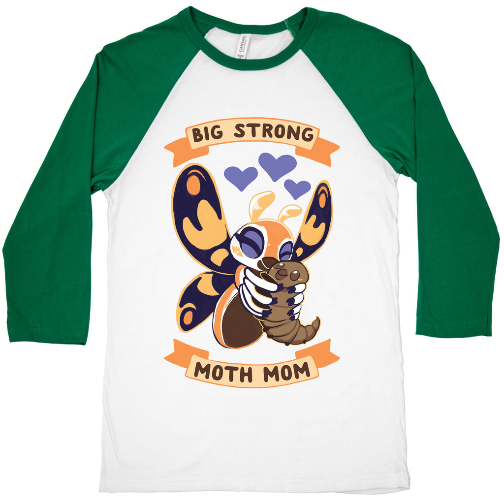 Big Strong Moth Mom Mothra Baseball Tee