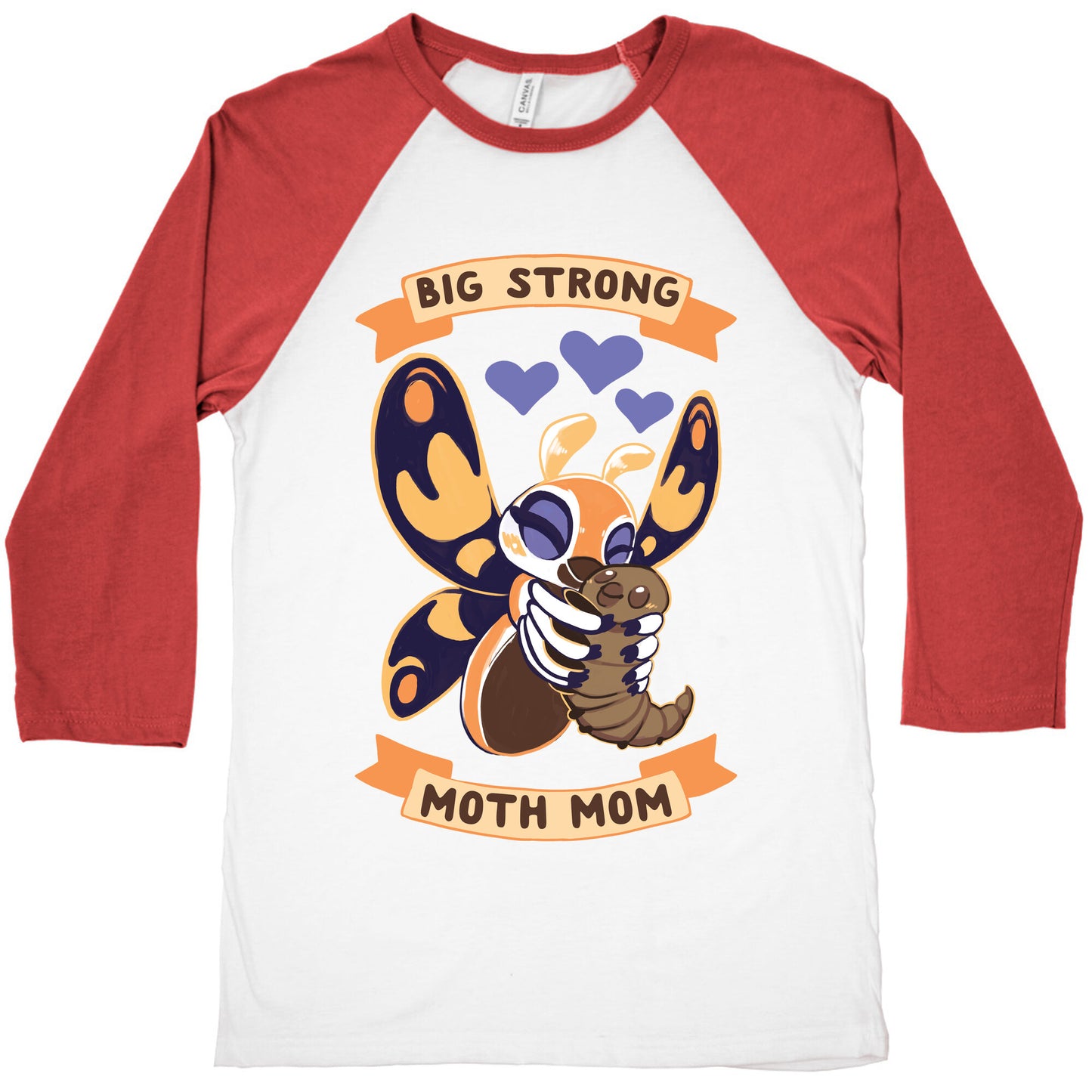 Big Strong Moth Mom Mothra Baseball Tee