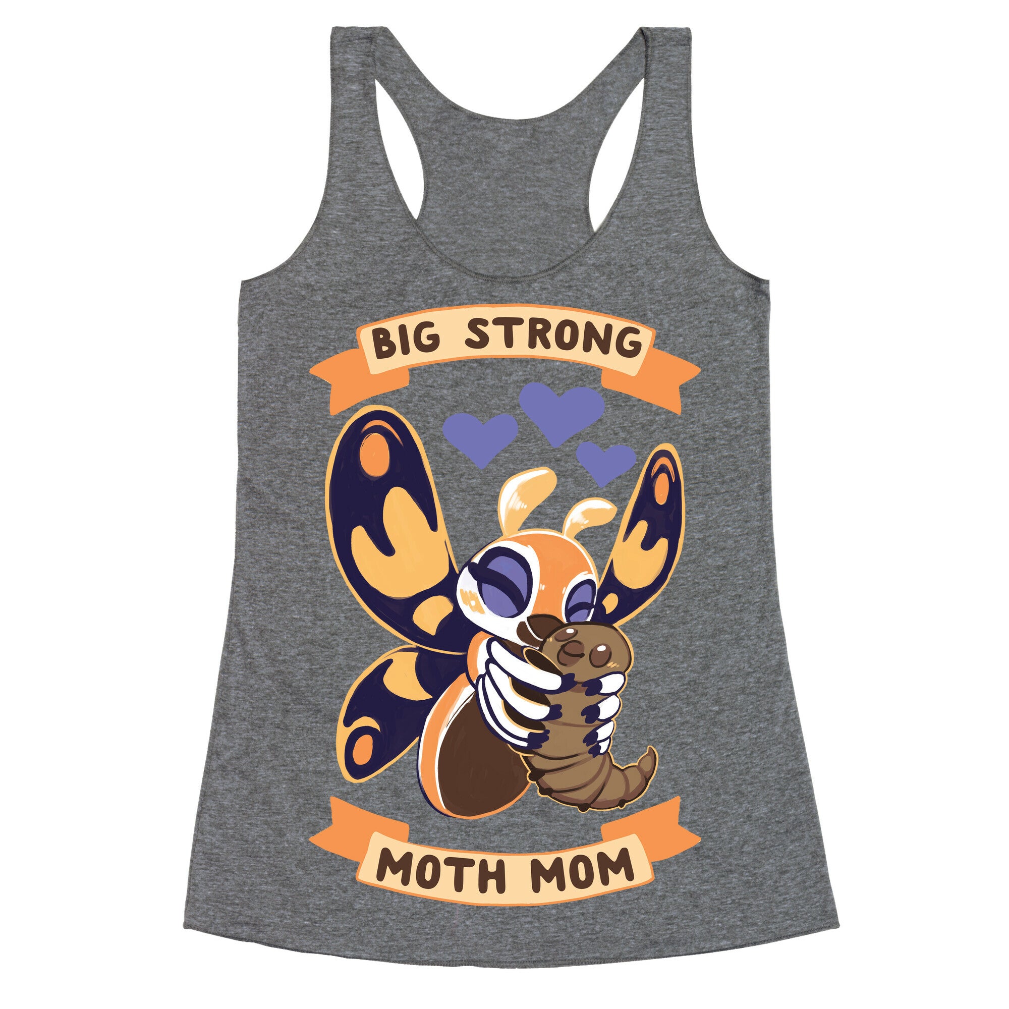 Big Strong Moth Mom Mothra Racerback Tank