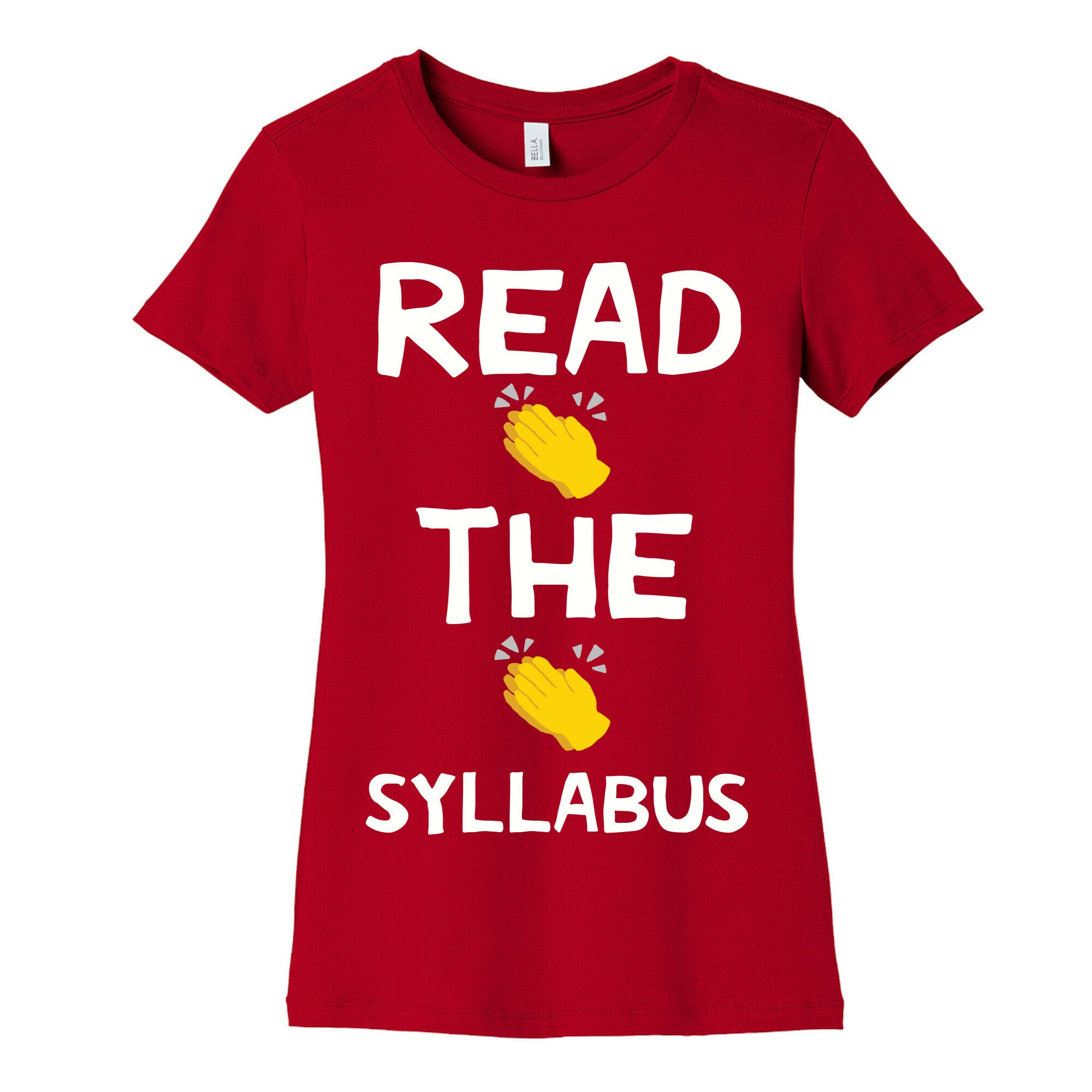 Read The Syllabus Clap Emoji Women's Cotton Tee