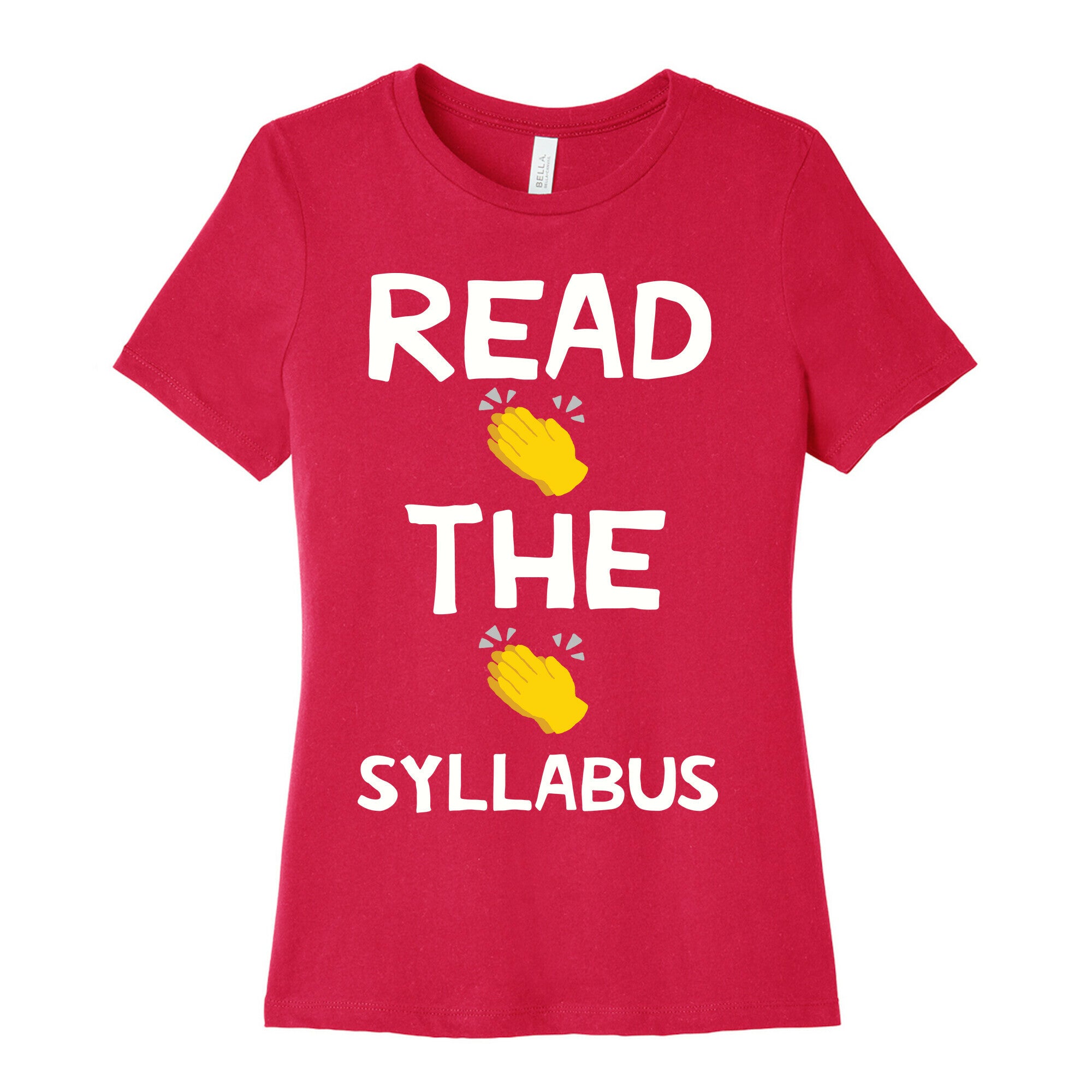 Read The Syllabus Clap Emoji Women's Cotton Tee