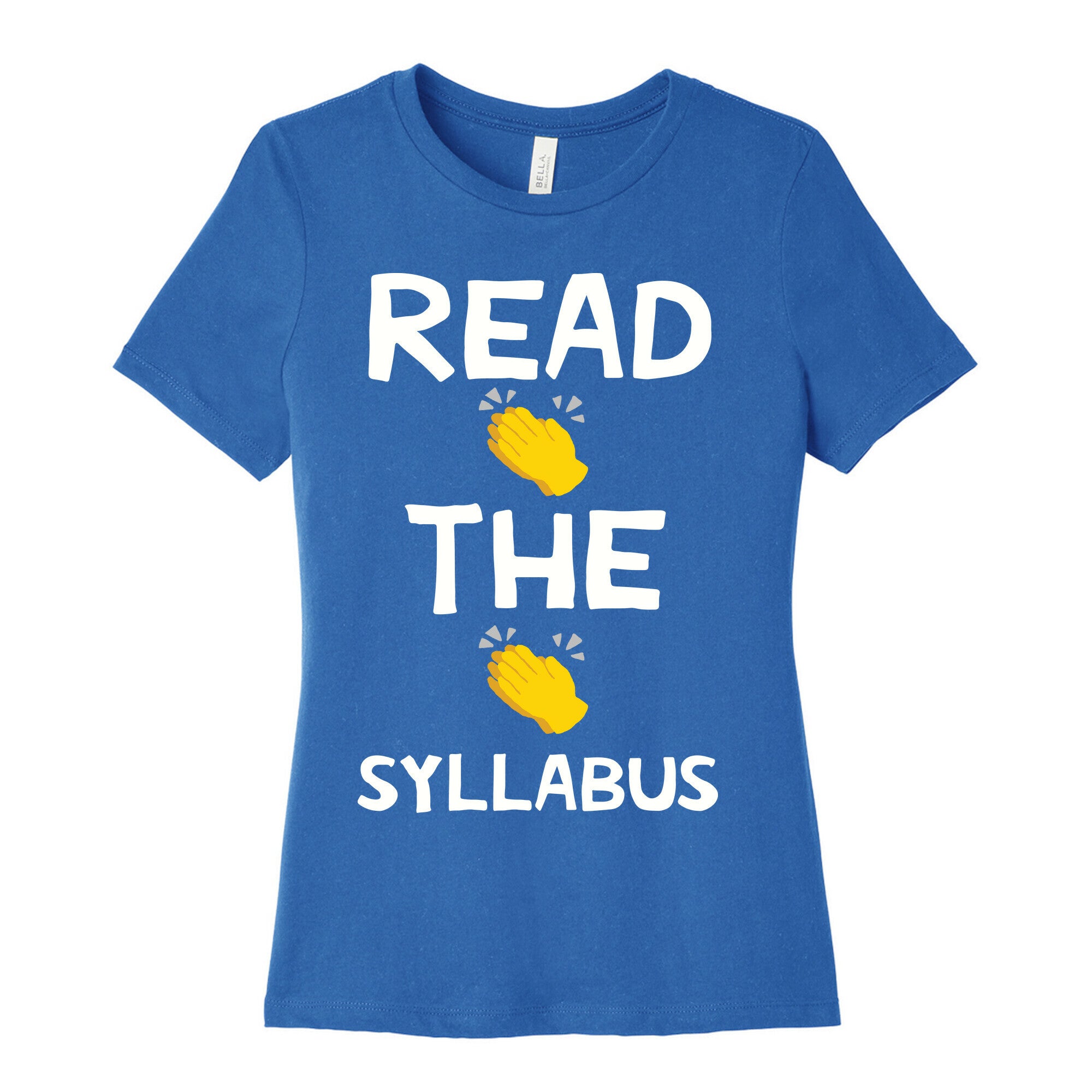 Read The Syllabus Clap Emoji Women's Cotton Tee