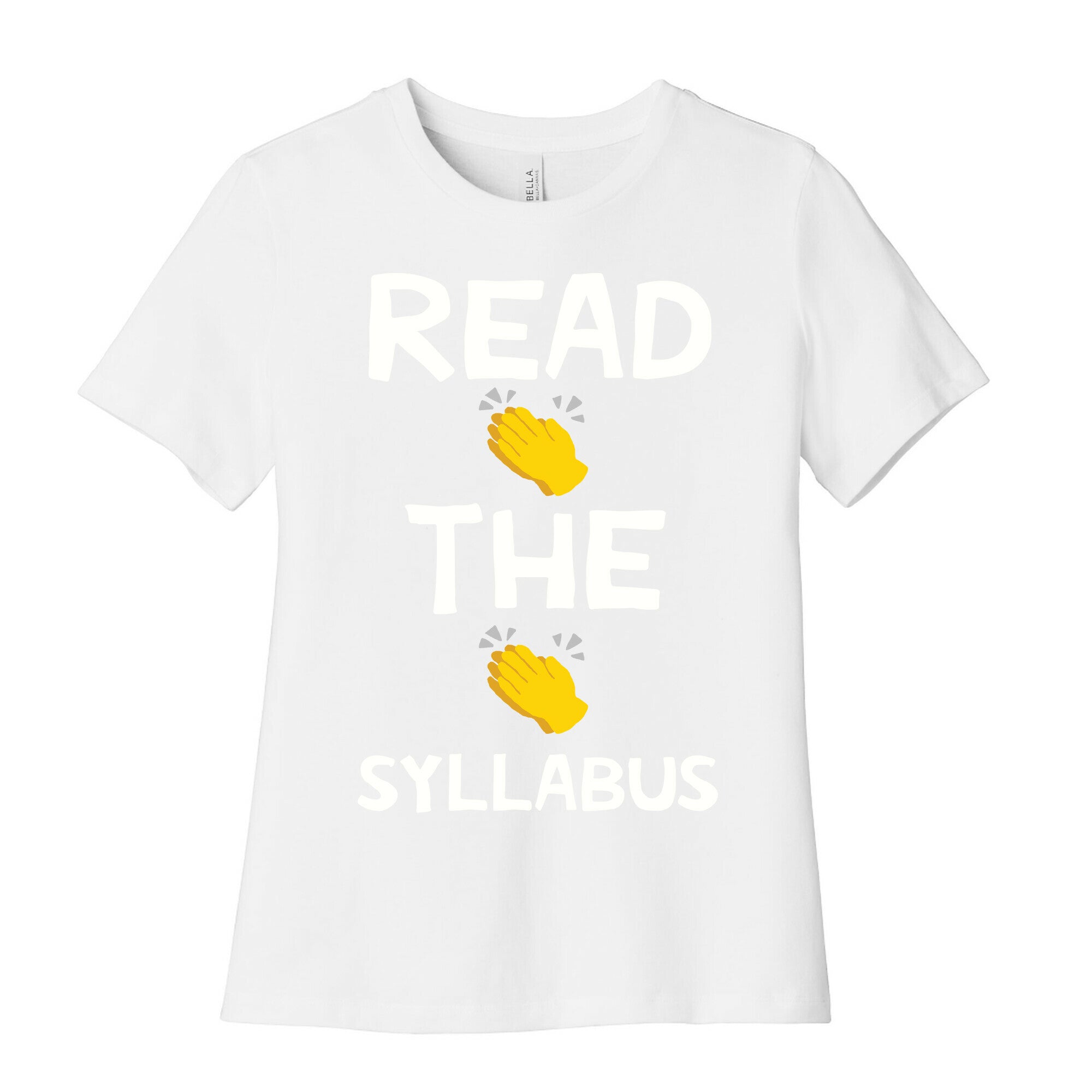 Read The Syllabus Clap Emoji Women's Cotton Tee
