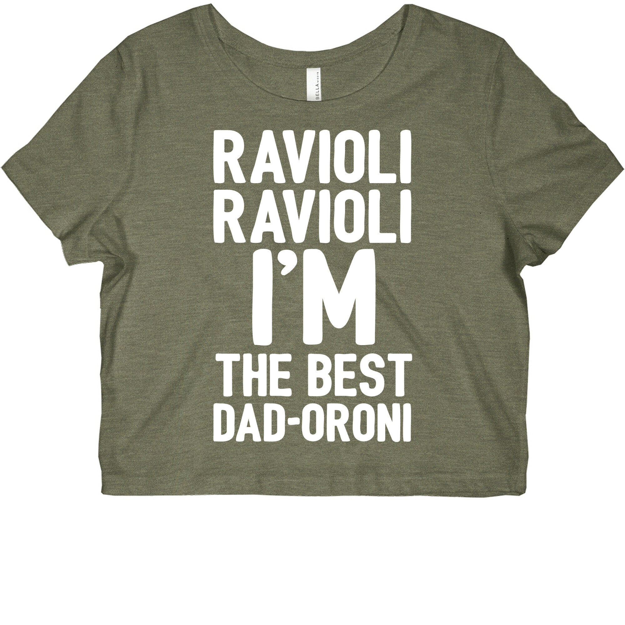 Ravioli Ravioli I'm The Best Dad-oroni Parody White Print Graphic Baby Tee