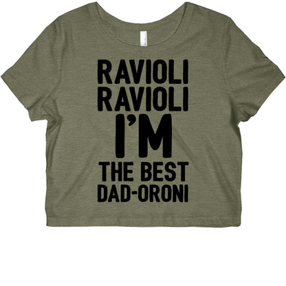Ravioli Ravioli I'm The Best Dad-oroni Parody White Print Graphic Baby Tee