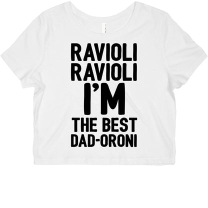 Ravioli Ravioli I'm The Best Dad-oroni Parody White Print Graphic Baby Tee